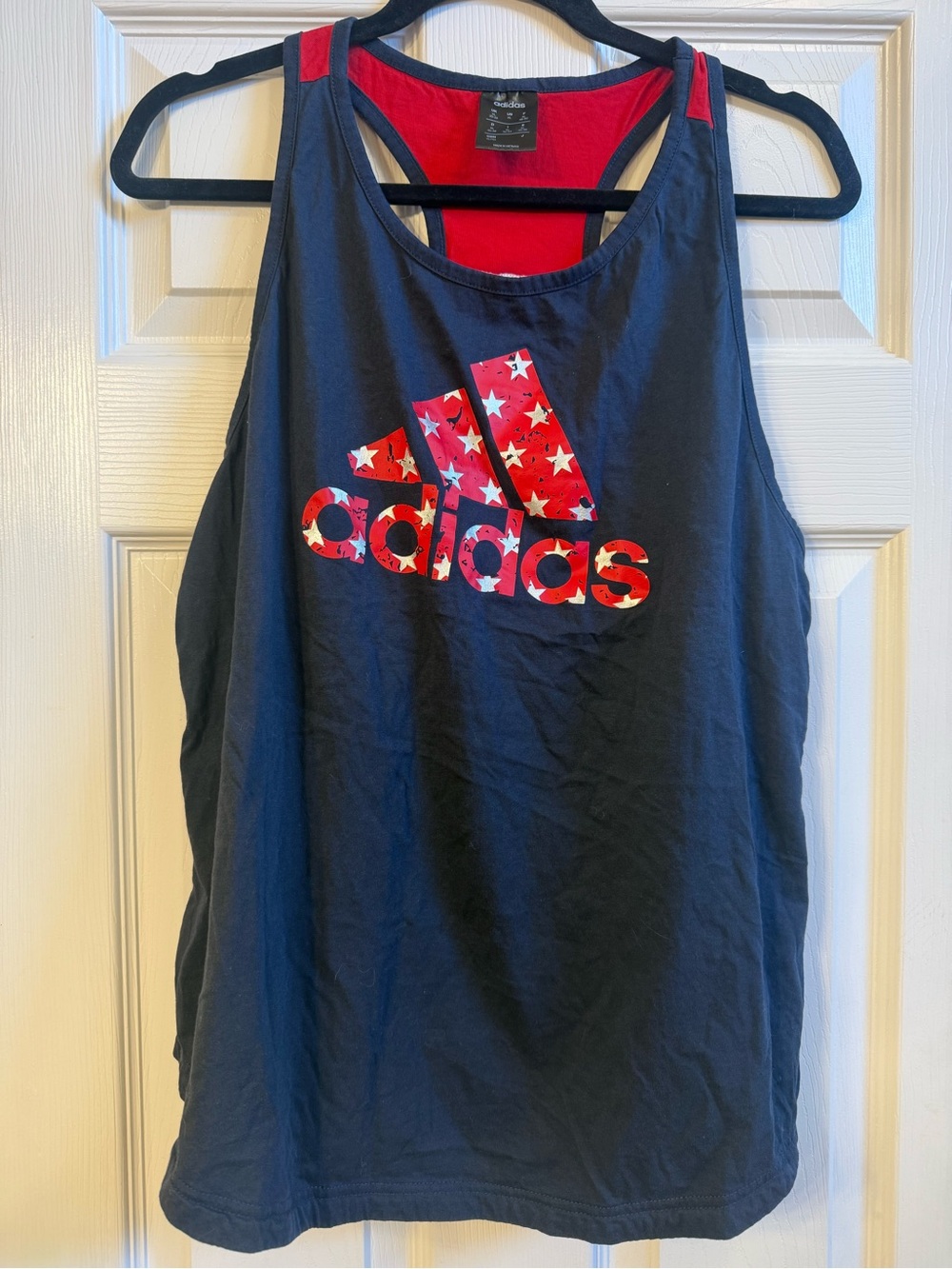 Adidas Navy Tank Top with Red Star Logo